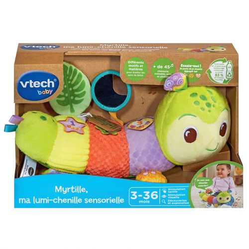 Vtech Baby Myrtille, Ma Lumi-Chenille Sensorielle (Bouteilles Plastiques Recyclées)