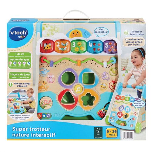 Vtech Baby Super Trotteur Nature Interactif (Jouet Avec Partie Bois Certifie Fsc)