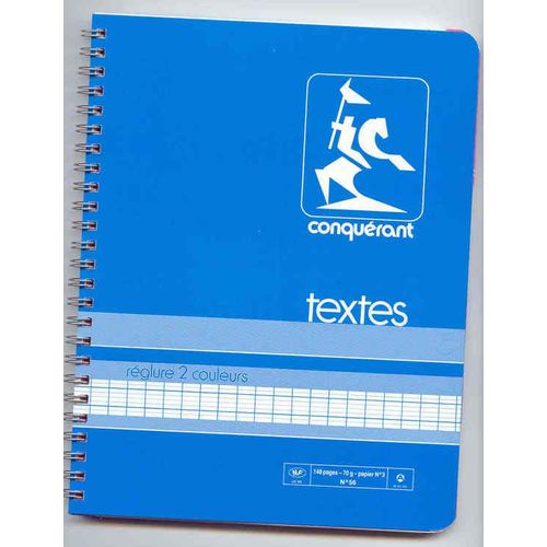 Cahier De Texte 148 Pages Grands Carreaux Couverture Bleue