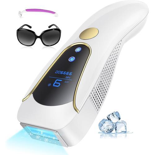 Épilateur Lumière Pulsée Avec Fonction De Refroidissement,3 En 1 Épilateur Laser Ipl Avec Fonction De Hr/Ra/Sc,999,900 Flashs/9 Niveaux D'énergie,Épilation Laser Pour Corps Aisselles Jambes Et Bikini