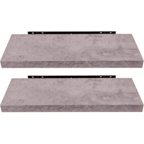 Étagère Murale Lot De 2 Étagères Tablettes Style Moderne En Bois,60x22,9x3,8cm,Gris,0143qj-2.[Y690]