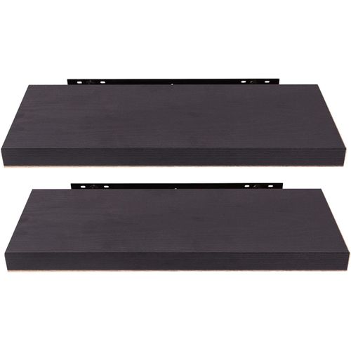 Étagère Murale Lot De 2 Étagères Tablettes Style Moderne En Bois,60x22,9x3,8cm Noir Bois Foncé 0125qj-2.[Y688]