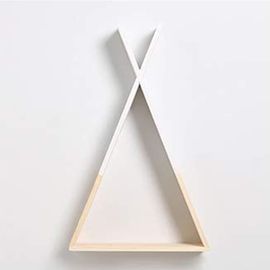 Étagère Murale De Style Nordique Blanche. Étagère Murale Bois Triangulaire. Étagère Pour Chambre D'enfant,Salon,Chambre De Bébé. Étagère Bois Triangulaire De Rangement. Grand.[Y1103]
