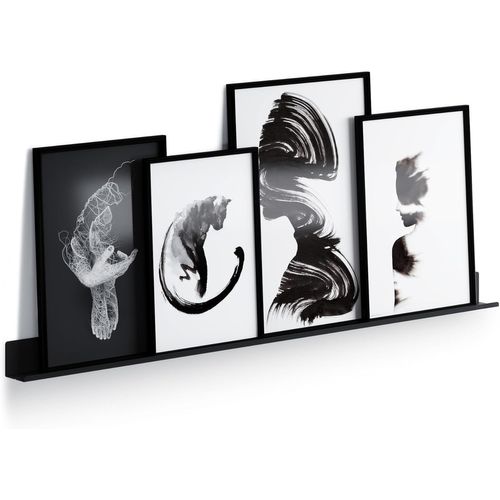 Étagère Murale Fine Pour Photos,Photos Et Livres Design Moderne Et Minimaliste Fabriqué En Métal 110 X 6 Cm Couleur Noire.[Y1174]