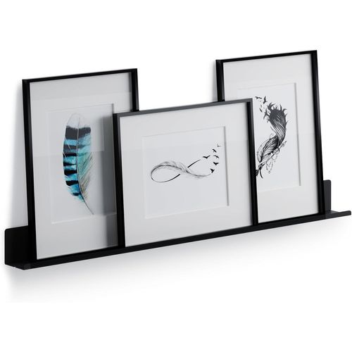Une Étagère Murale Fine Pour Photos,Photos Et Livres. Design Moderne Et Minimaliste. Fabriquée En Métal. 75 X 6 Cm. Couleur Noire.[Y1176]