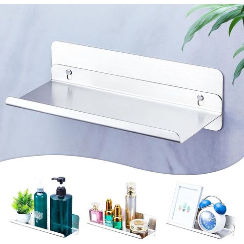 Étagère Murale,Sans Perçage,En Acier Inoxydable,Flottante,Petite Étagère À Coller,Étagère De Salle De Bain,Étagère Photo,Étagère Pour Plantes,Étagère Murale Pour Chambre À Coucher,Salon,.[Y1153]