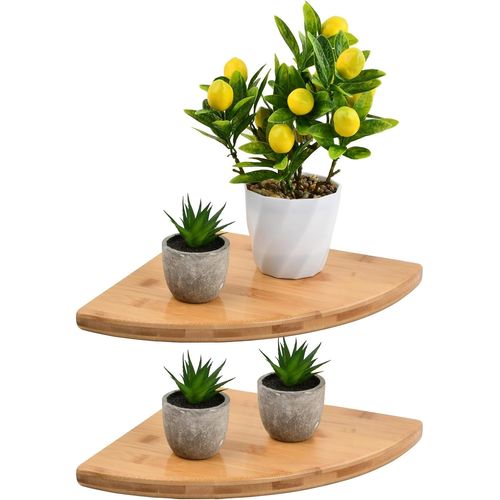 2 Pièces Étagère D¿Angle En Bois,Étagère Flottante,Étagères Murales,25 X 25cm,Chêne,Vintage,Étagère D¿ Angle Flottante Pour Cuisine,Chambre À Coucher,Salon,Salle De Bain.[Y1192]