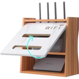 Boîte De Rangement Pour Routeur Wifi,Box Pour Support Mural,Étagère De Rangement Murale Pour Salon,Tv,Étagère Pour La Décoration De La Maison,Cache Par Faitement Le Módem-Router Et Cable(Brow.[Y646]