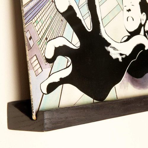 Rangement Vinyle Mural Installation Facile-Beau Matériau Premium En Chaîne Massif-Design Plat Et Élégant Pour Votre Maison-Échangez Facilement Vos Disques Vinyles 33 Tours-Noir.[Y447]