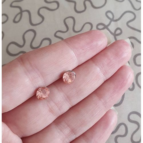Boucles D'oreilles Diamants Roses Pêche