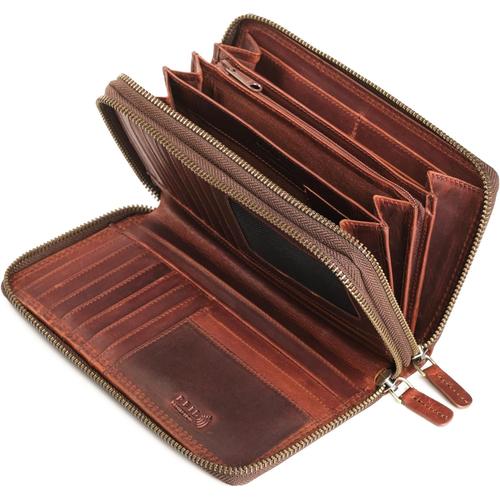 Grand Portefeuille Femme Cuir,Porte Monnaie Femme Cuir,Porte Carte Femme Grande Capacité,Porte Feuilles pour Femme RFID,Porte Chequier Femme Fait Main,Idee Cadeau Femme Original.