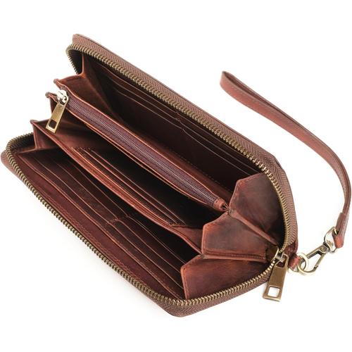 Grand Portefeuille Femme Cuir,Porte Monnaie Femme Cuir,Porte Carte Femme Grande Capacité,Porte Feuilles pour Femme RFID,Porte Chequier Femme Fait Main,Idee Cadeau Femme Original.