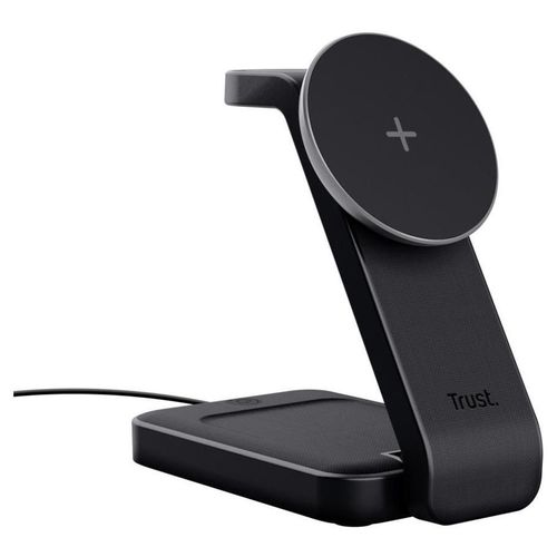 Trust Viro - Support De Chargement Sans Fil - Magnétique, 3-En-1 - 20 Watt - Noir