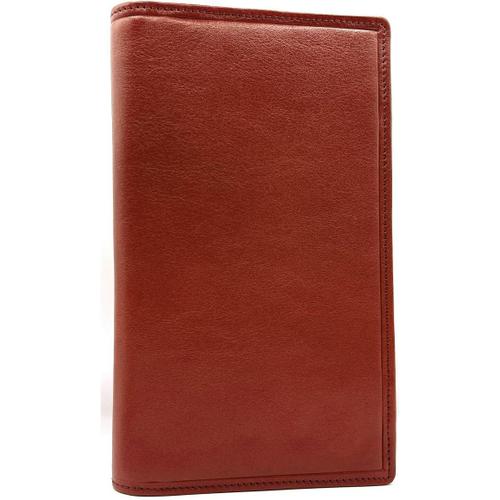 Etui Porte chéquier Talon en Haut,Protection Anti RFID,2 Volets,4 emplacements Carte crédit en Cuir Vachette (Cuir Collet Vache,Marron)