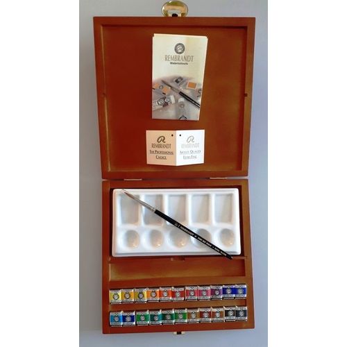 Coffret Bois Aquarelle Extra Fine 22 1/2 Godet Rembrandt