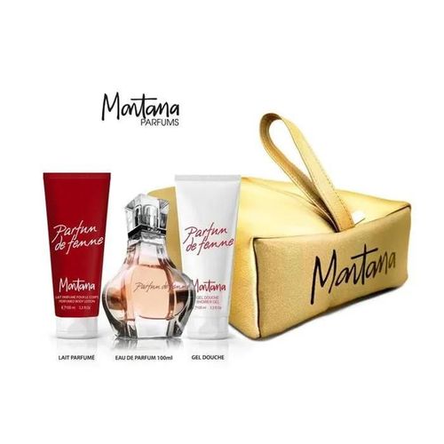 Montana Coffret Parfum De Femme Eau De Parfum 100ml + Lait Parfumée 100ml + Gel Douche 100ml 