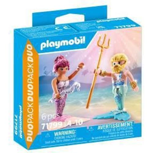 Playmobil Princess Magic 71799 - Sirène Et Triton Avec Sceptre Et Trident - Duo Pack