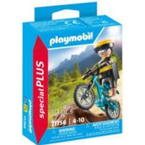 Playmobil Special Plus 71756 - Cycliste Avec Vtt Et Souche D'arbre