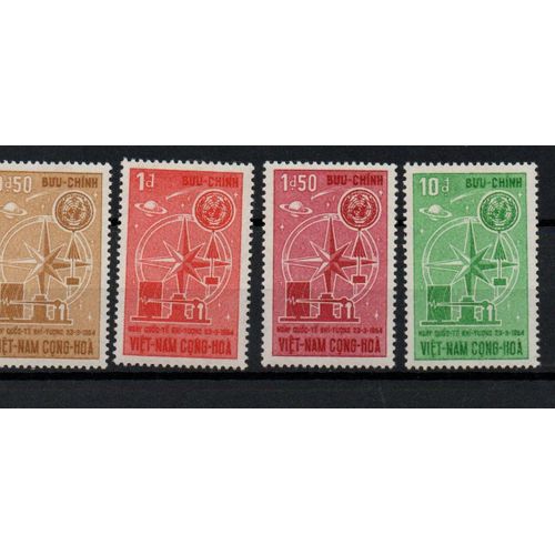 Vietnam Timbres Journée Météorologique Mondiale 1964