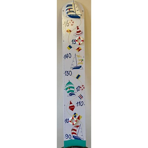 Toise En Bois 92 Cm Pour Chambre D'enfant - Échelle De 90 Cm À 160 Cm. Thème Marine Avec Motifs En Relief Collés - Envoi Philatélique