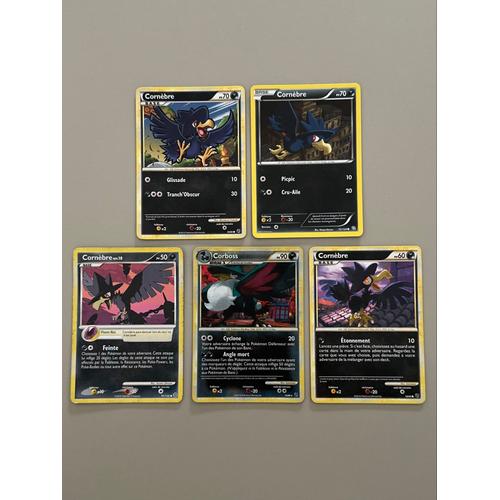 Carte Pokémon Corboss 15/90 Rare Et Platine + Ex Évolution Cornèbre (Lot De 5 Cartes) 00010