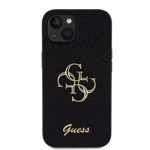 Coque Pour Iphone 13 Paillettes Avec Logo En Métal Guess Noir
