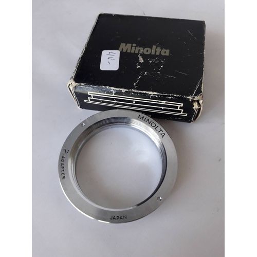 MINOLTA BAGUE P-ADAPTER pour adapter les objectifs M42 sur MINOLTA MD et MC