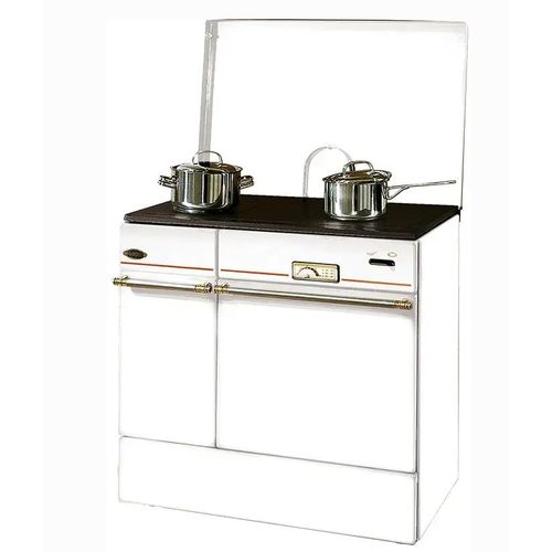 Godin - 240163000810-cuisinière bois arpège 85cm 10,5kw buches 50cm blanc dessu 240163blancpoli