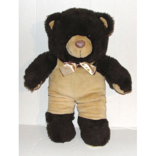 Peluche Ours Noeud Papillon Doré Doudou Et Compagnie 37 Cm D&c