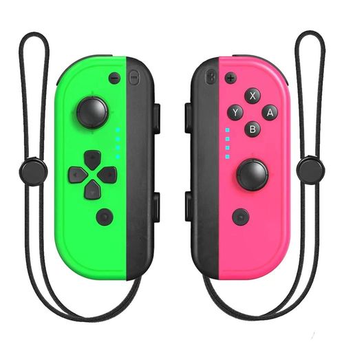 Pomercons-Manette De Jeu Sans Fil Bluetooth, Joystick, Joypad, Dragonne, Poignée De Charge, Nintendo Switch, Oled, Lite-Green Pink 2