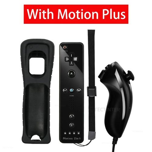 Manette De Jeu Sans Fil Pour Console Nintendo Wii, Télécommande Dahchuck, Joystick, Manette, Motion Plus, Compatible Avec Nintendo, 1 Paire-Bkbk With Mp