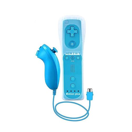 Ensemble De Contrôleur Dahchuck, Motion Plus, Télécommande Wii, Manette De Jeu Pour Le Contrôle Des Jeux Nintendo Wii, 1 Paire-Blue
