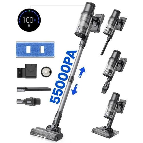 PROSCENIC P11 Mopping-Aspirateur Balai sans Fil, Aspirateur sans Fil ,Réservoir d'eau 340ML, 55000 Pa, 550W, 60Min