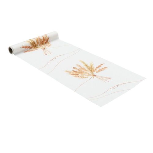 Chemin De Table Intissé Épis De Blé 28cmx3m Blanc