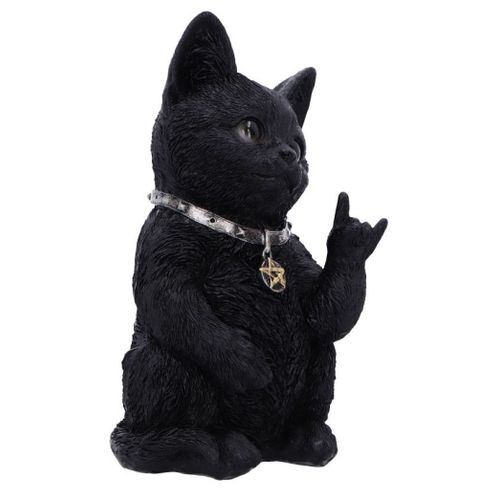 Superbe Statuette Chat Noir Hard Rock Metallicat 16.5cm