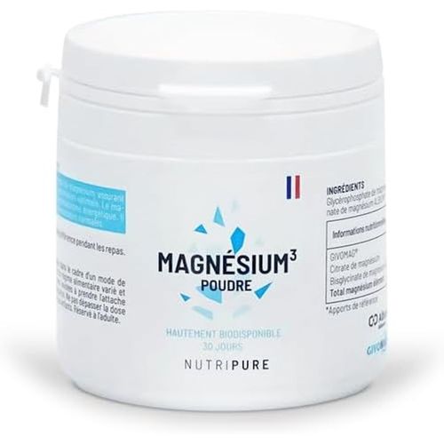 Nutripure - Hautement Biodisponible - Magnesium³ Poudre - 30 Jours 