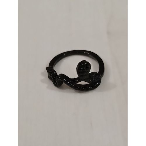 Bague Métal Noir,Serpent Stylisé,Taille 17.2