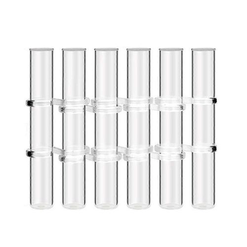 6pcs vase à fleurs à charnière tube à essai en verre clair suspendu porte-fleur pour la décoration intérieure, L