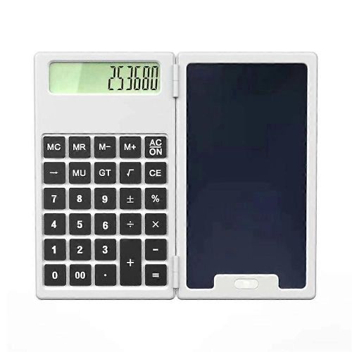 Calculatrice avec tableau d¿écriture 12 chiffres Écran LCD Calculatrice de bureau Calculatrice portable pour le bureau, l¿école et la maison A