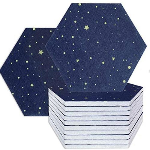 Pack de 12 panneaux acoustiques hexagonaux étoilés,Rembourrage d¿insonorisation,Panneau insonorisant pour Studio Acou
