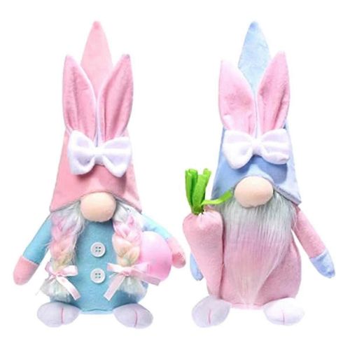 Lapin Gnome De Pâques - 2 Lapins En Peluche Tomte Suédois Fait À La Main Avec ?uf De Pâques Et Carotte, Adapté