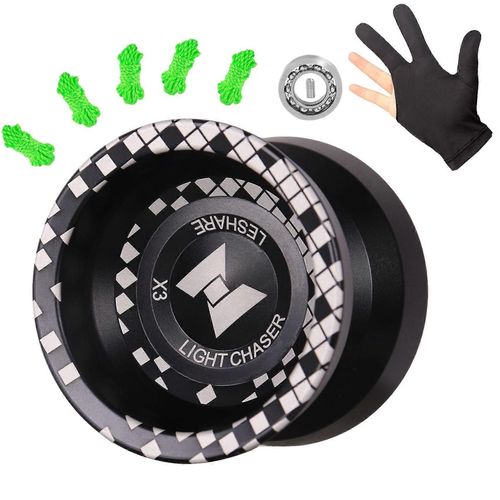 Light X3 Yo-Yo Compétitif, Yoyo En Alliage Pour Les Débutants, Facile À Retourner Et À Pratiquer Des Tours Avec Un Gant