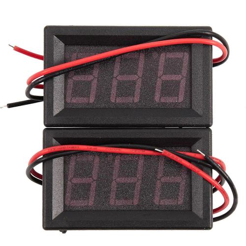 2pcs voltmètre numérique dc 5V à 120V panneau de tension mètre 0.56 pouces a mené le testeur d¿affichage pour laborator