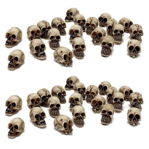 40pcs crânes tête humaine tête de mort crâne squelette réaliste crânes pour Halloween Table Decor