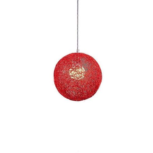 Bambou Rouge, Rotin Et Balle Lustre Créativité Individuelle Nest Sphérique Nest Abat-Jour