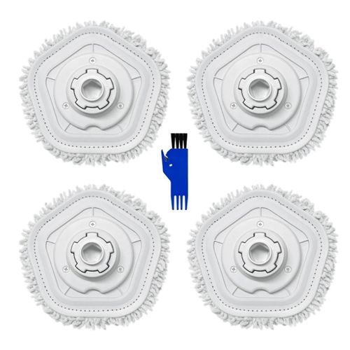 Lot de 4 têtes de rechange pour robot laveur W10/W10 Pro, W10/W10 Pro, pour tous les types de sols