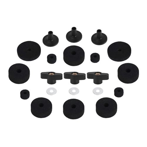 21 Pcs Cymbale Feutres Charleston Embrayage Feutre Cymbale Support Manchons Avec Écrous À Oreilles De Base Et Rondelle De Cymbale Pour Tambour Noir