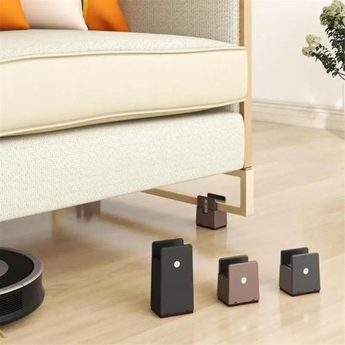 Pieds De Chaise Élévateurs Avec Pince À Vis Hauteur Réglable Heavy Duty Canapé Tables Lit Meubles Élévateurs Marron 5cm