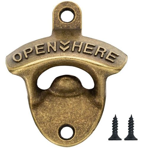 Ouvre-Bouteille Mural En Alliage De Zinc Avec Vis,Ouvre-Bouteille De Cuisine,Rétro,Antique,Fête,Bière - Type Bronze 1pcs #B