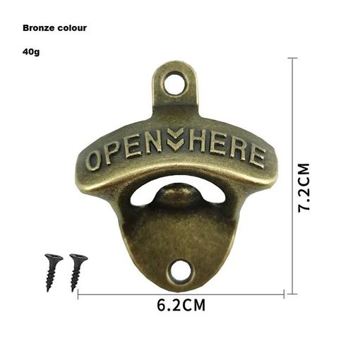 Ouvre-Bouteille Mural Avec Vis,Ouvre-Bière En Alliage Rétro Vintage,Outils De Bricolage Pour Barbecue,Décoration De Bar,Gadgets De Cuisine,1 Pièce - Type Bronzex1pc